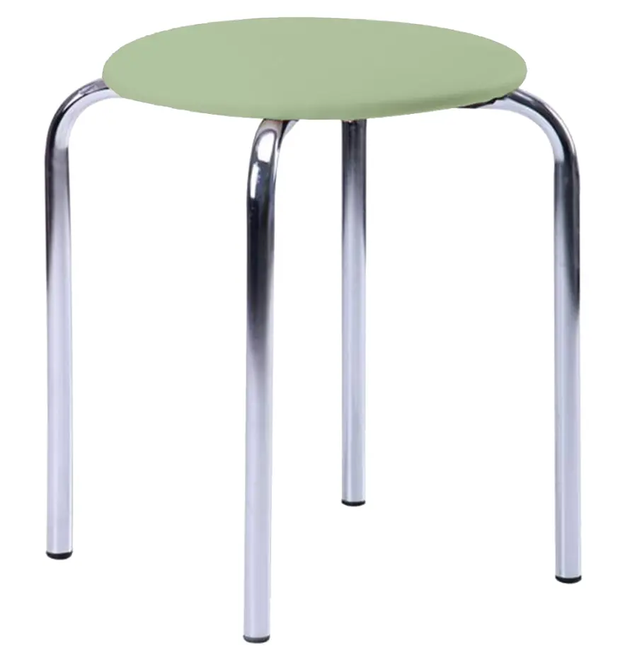 TESA stolička čalouněná, chrom, koženka pastelově zelená